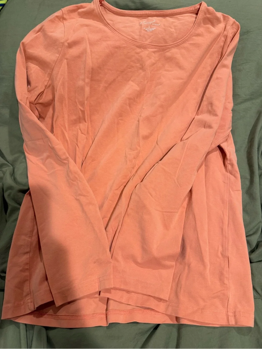 Kim Rogers Coral Short Sleeve Scoop Neck Tee